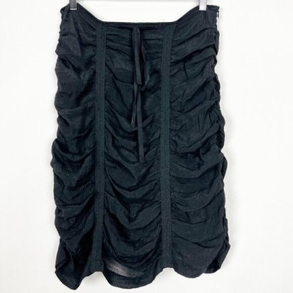 NWT Solitaire Ruched Draped Midi Skirt Dark Fairycore Whimsigoth Black Size L - Picture 13 of 13